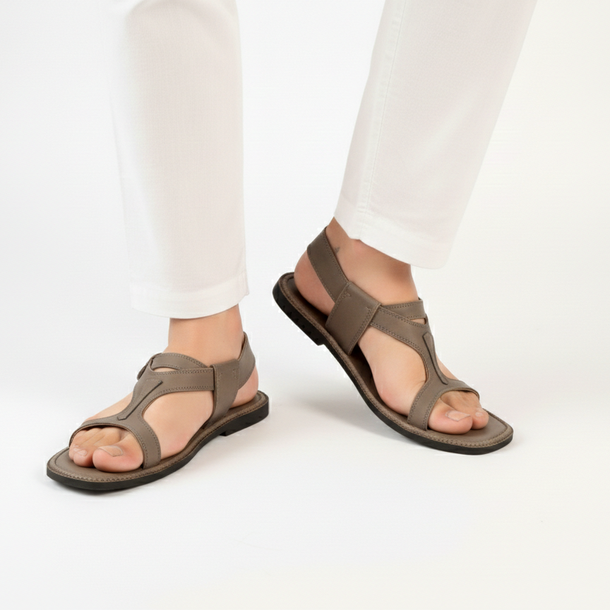 Handmade Grey Pure Leather Panjedar Chappal