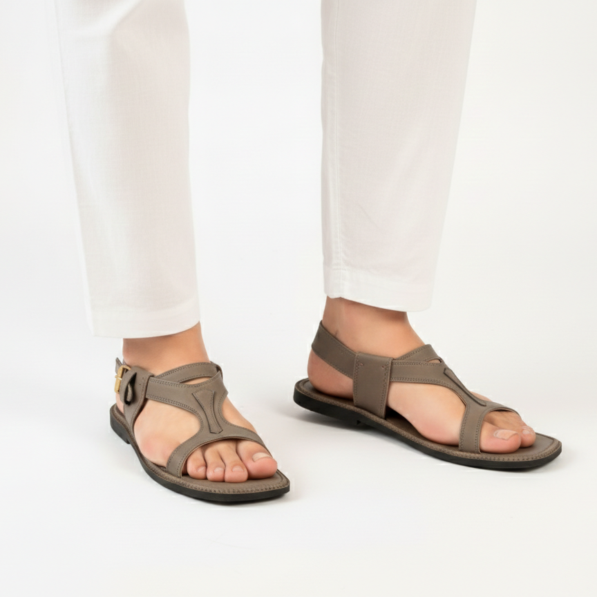 Handmade Grey Pure Leather Panjedar Chappal