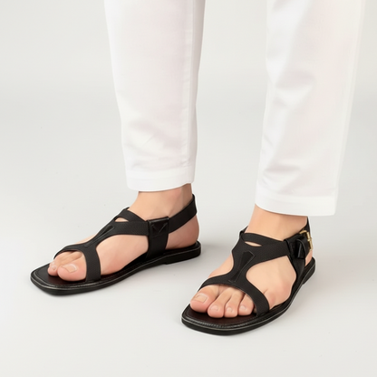 Black Pure Taar Handmade Panjedar Chappal