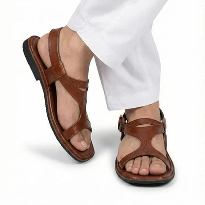 Handmade Mustard Brown Pure Leather Panjedar Chappal