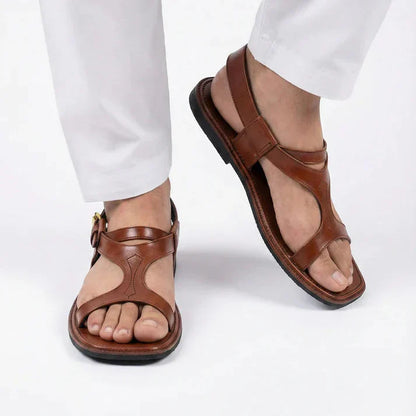 Handmade Mustard Brown Pure Leather Panjedar Chappal